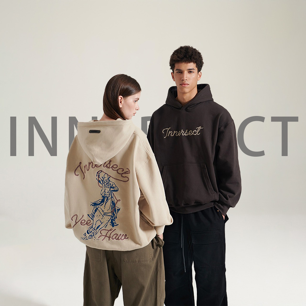INNERSECT 三生萬物 FOG ESSENTIAL 24FW 西部牛仔 粗縫線 LOGO 重磅連帽上衣 帽tee INN24FWTHD157