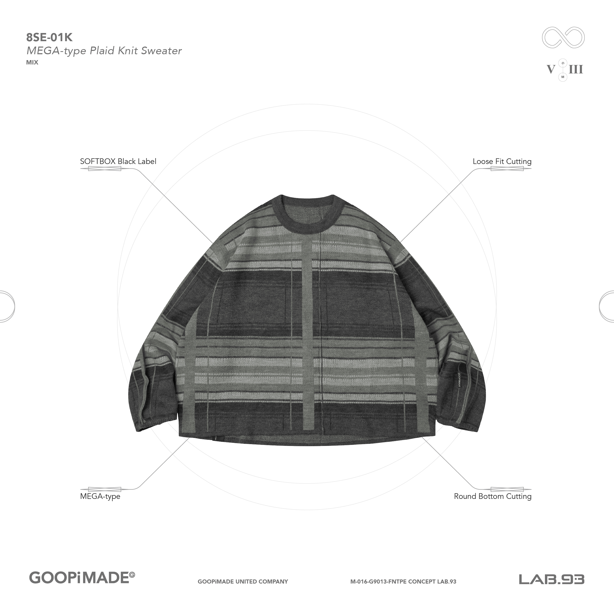 GOOPiMADE “8SE-01K” MEGA-type Plaid Knit Sweater - Mix