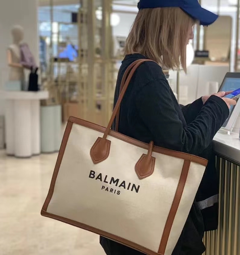 Balmain 皮邊tote bag -M