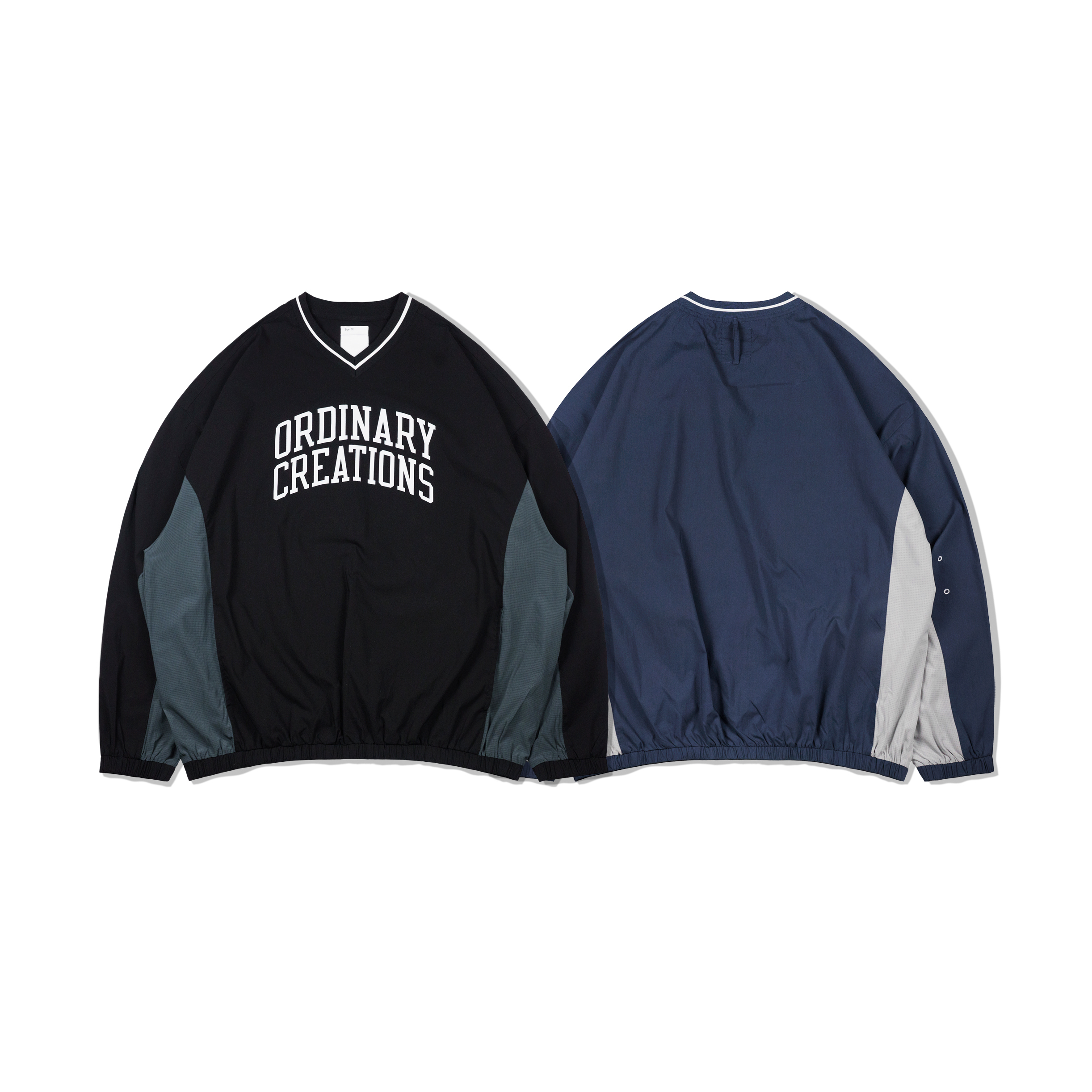 ORDINARY 拼接滾邊冰球長TEE