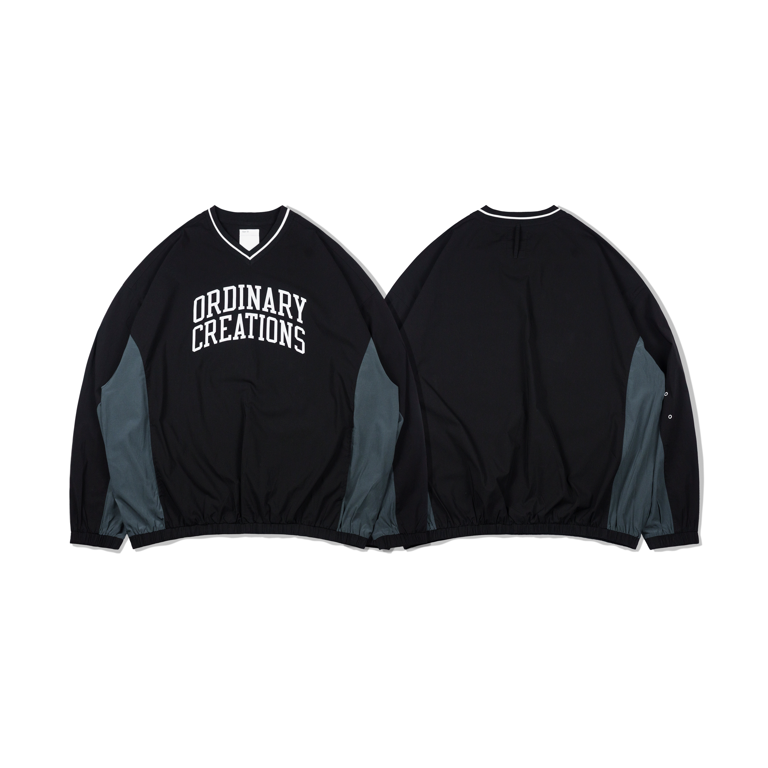 ORDINARY 拼接滾邊冰球長TEE