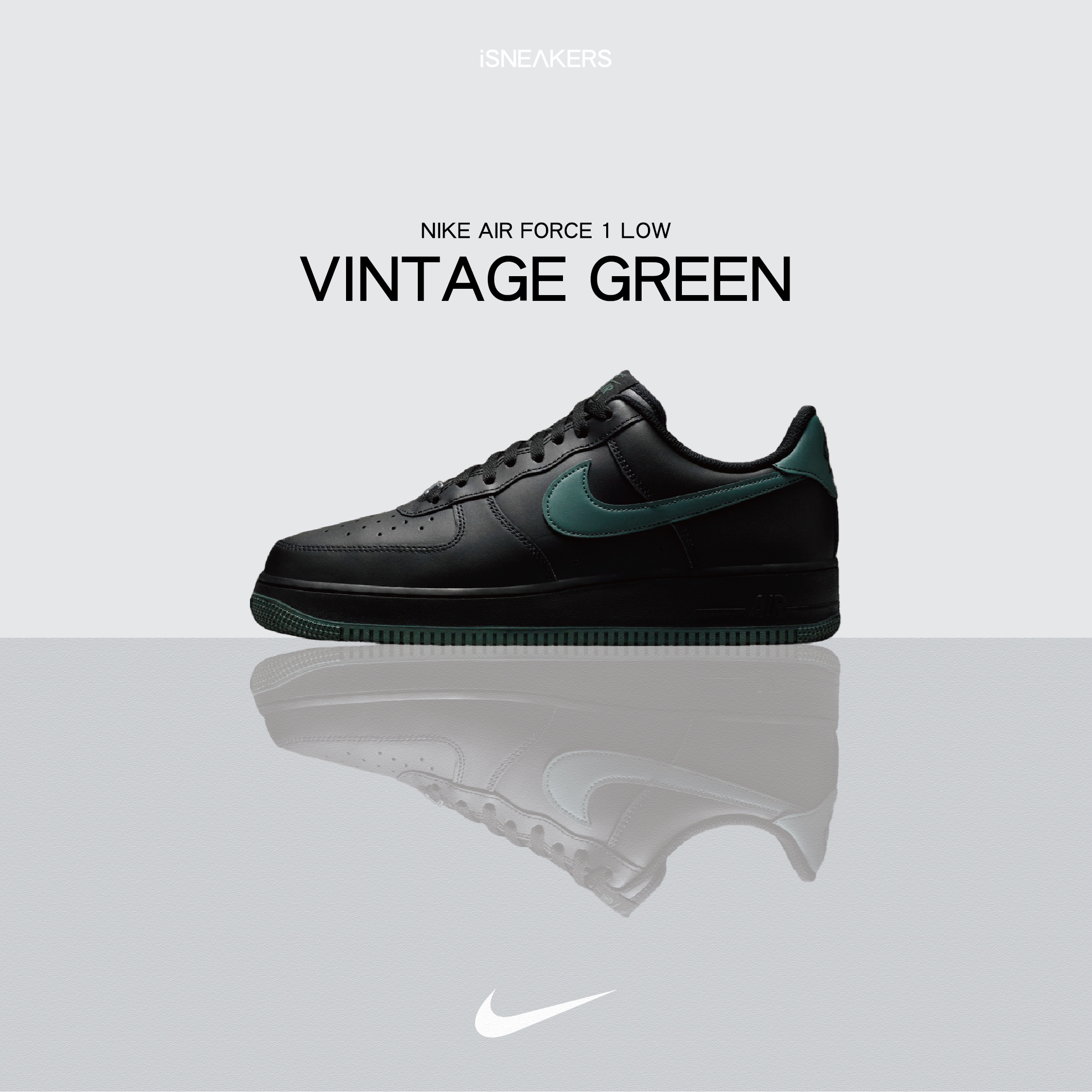 iSNEAKERS｜Nike Air Force 1 Low "Vintage Green" 復古黑綠 FJ4146-001