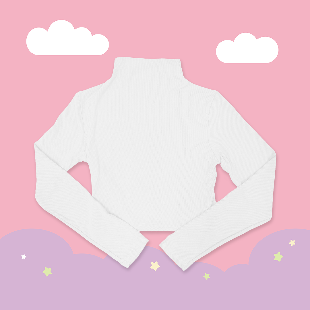 こ♡こ 微高領彈性合身長袖上衣