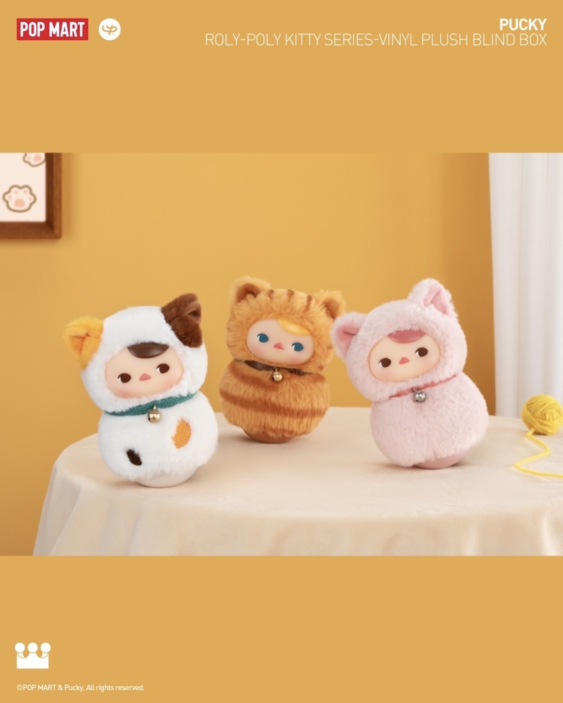 <正版代購>POP MART 泡泡瑪特 PUCKY喵喵 不倒翁系列  糖膠毛絨盲盒
