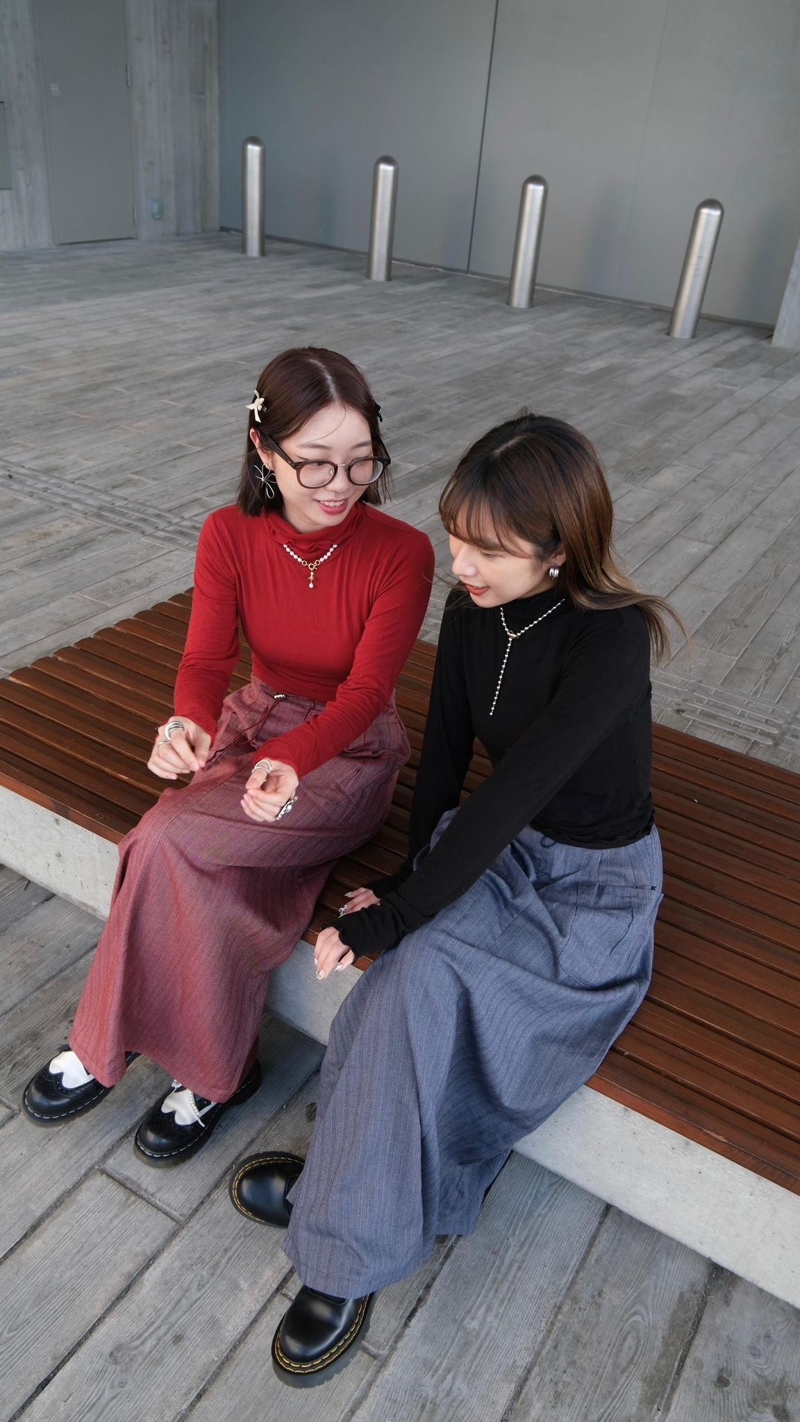 雙口袋直紋worker sk