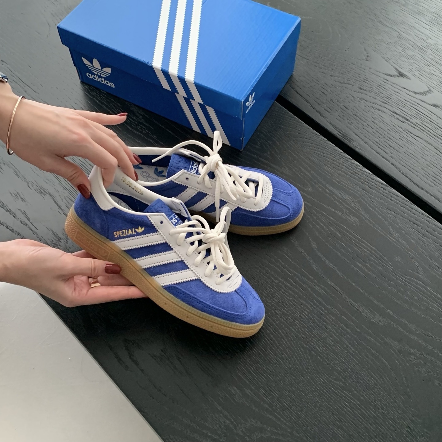 Adidas Originals Handball Spezial 75週年限定 寶藍 白色 復古鞋 JP5278