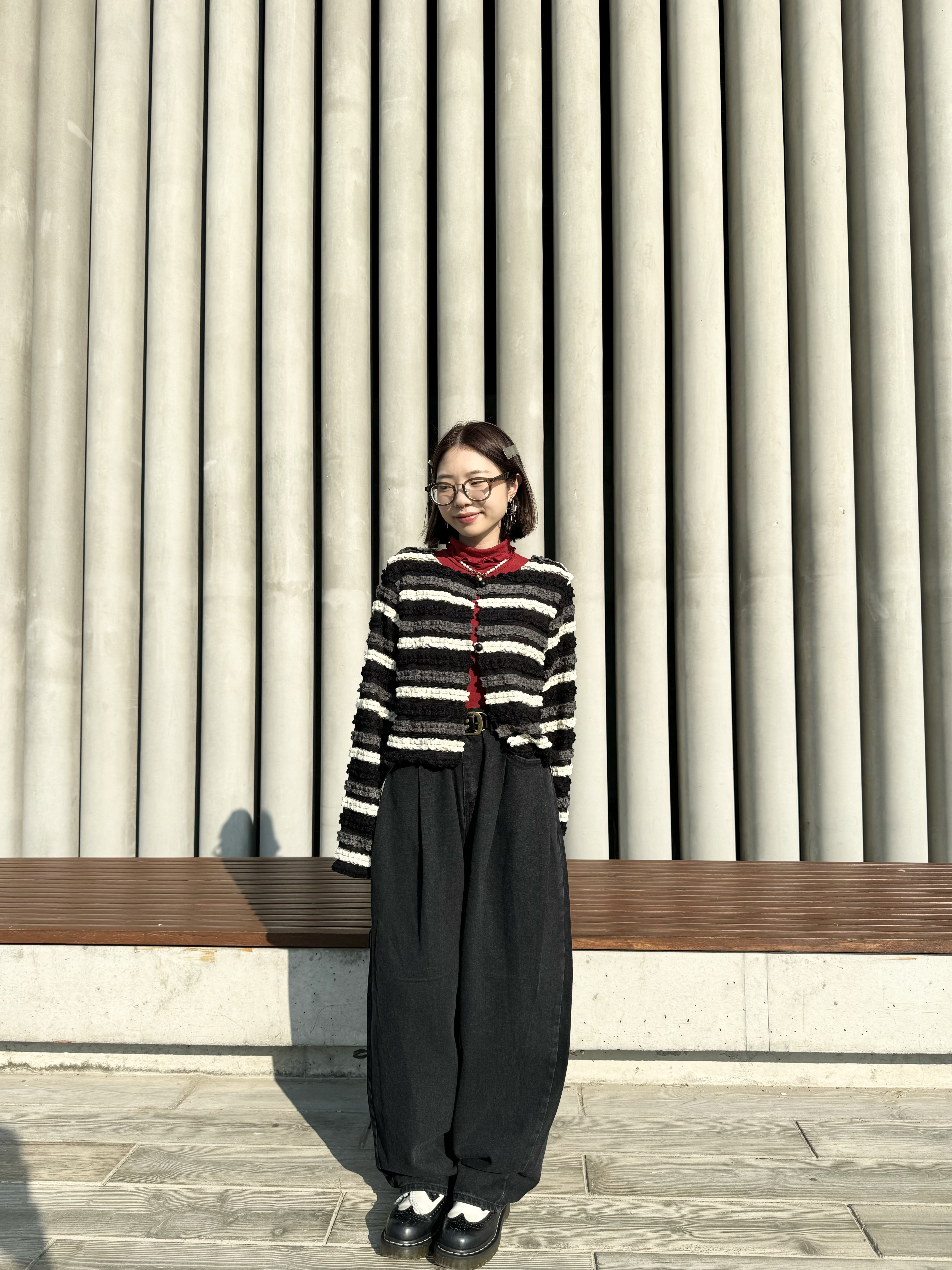 推 立體波紋喇叭袖外套