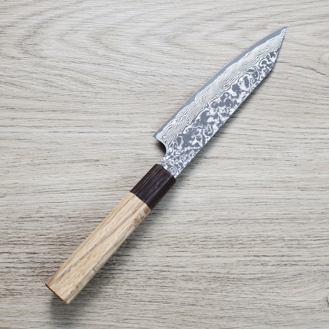 鳩野憲志朗 蔬果刀 135mm SG2 黑染大馬士革