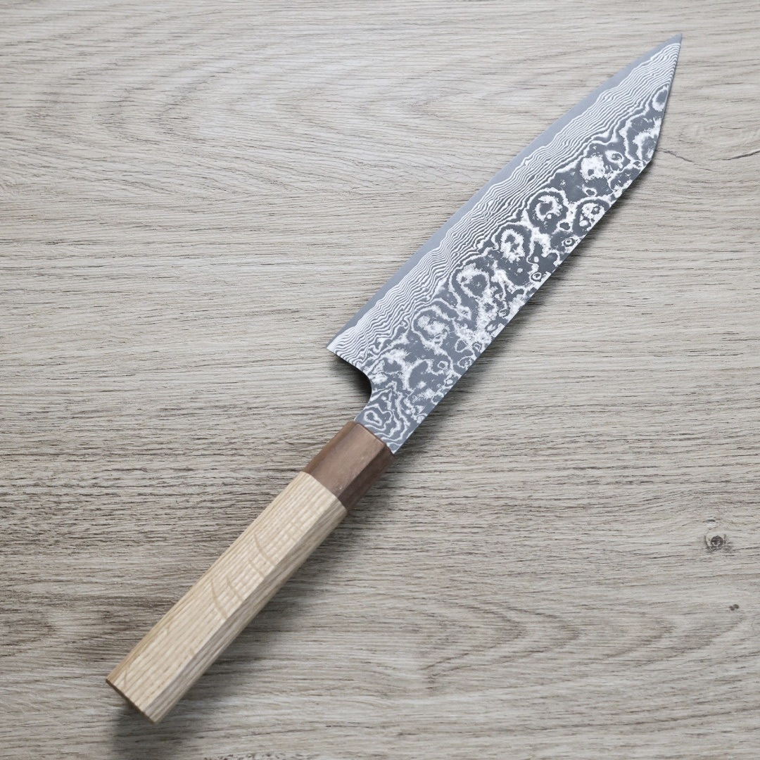 鳩野憲志朗 牛刀 210mm SG2 黑染大馬士革