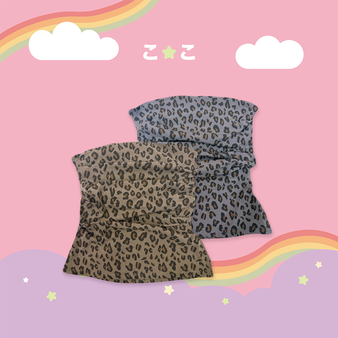 こ♡こ 平口皺皺豹紋背心