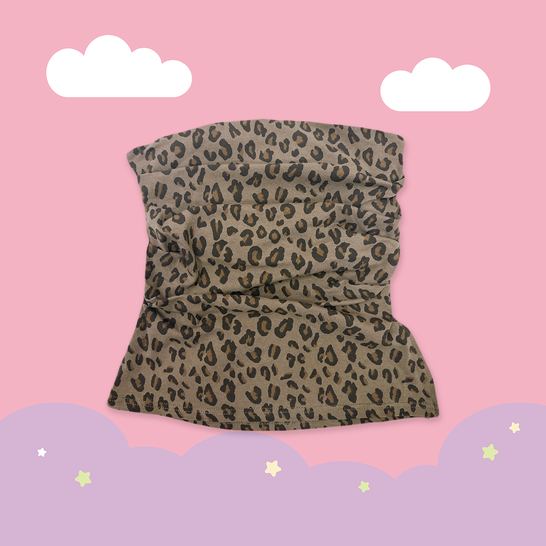 こ♡こ 平口皺皺豹紋背心