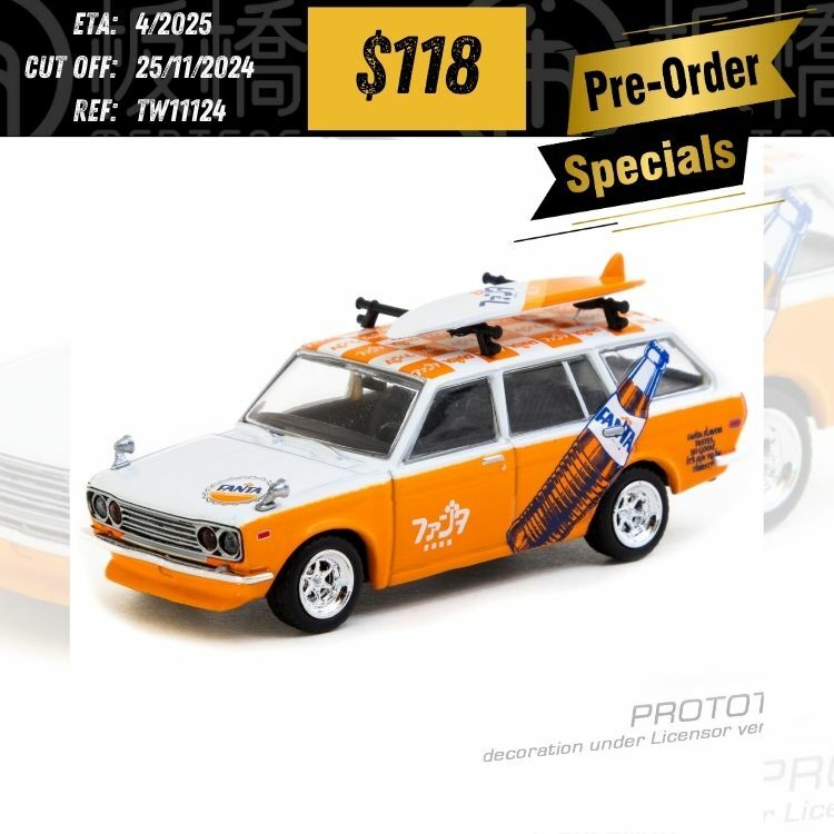 PO-$118 * Tarmac * 1:64 Datsun Bluebird 510 Wagon FANTA [OD12/11]