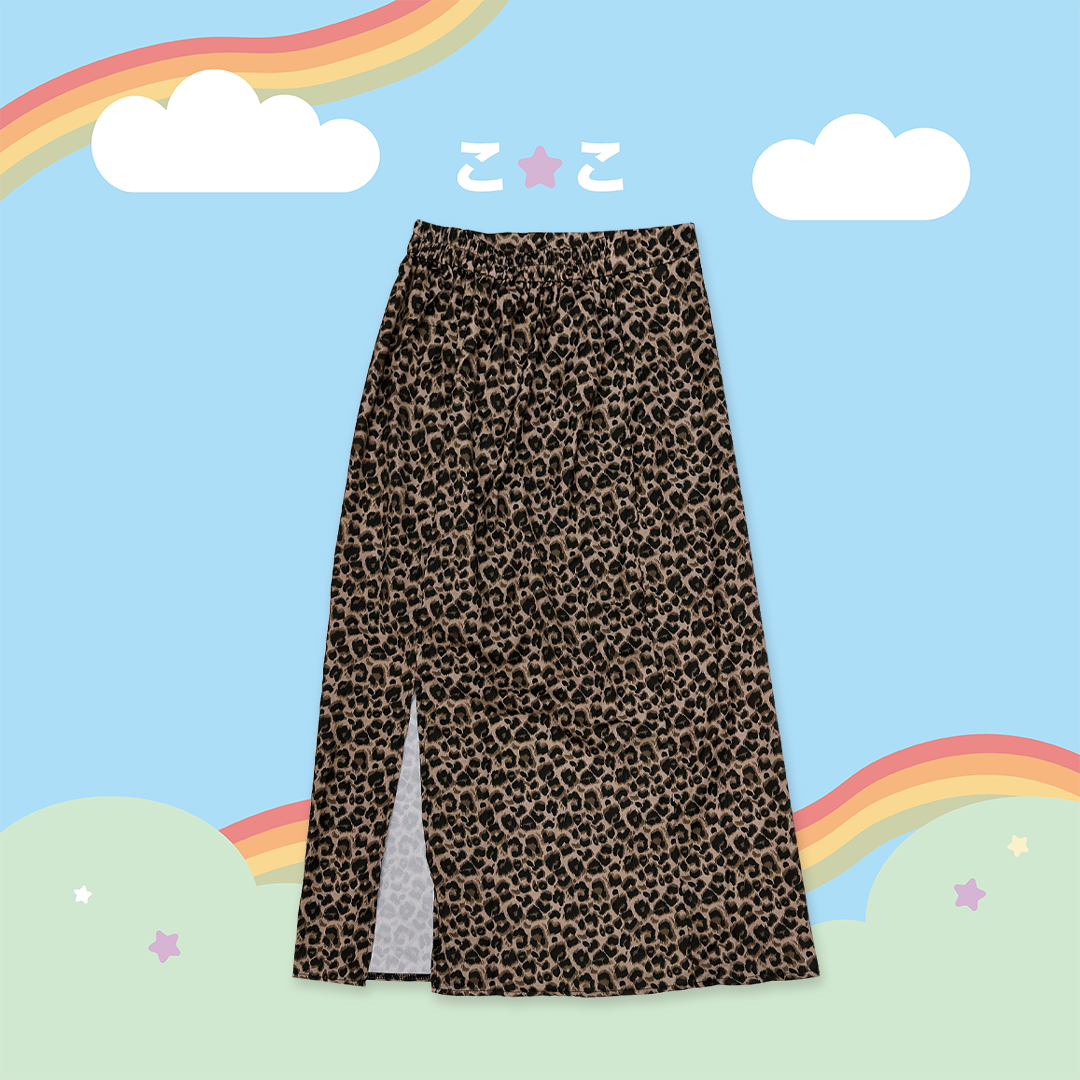 こ♡こ 豹紋開衩長裙