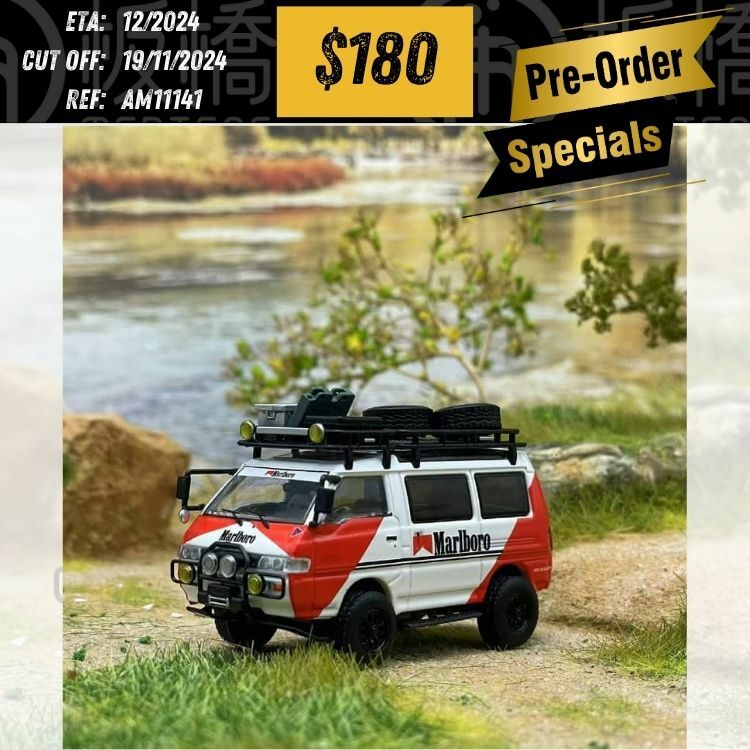 PO-$180 * Autobots Model * 1:64 Mitsubishi Delica Star Wagon 4x4 Marlboro [OD14/11]