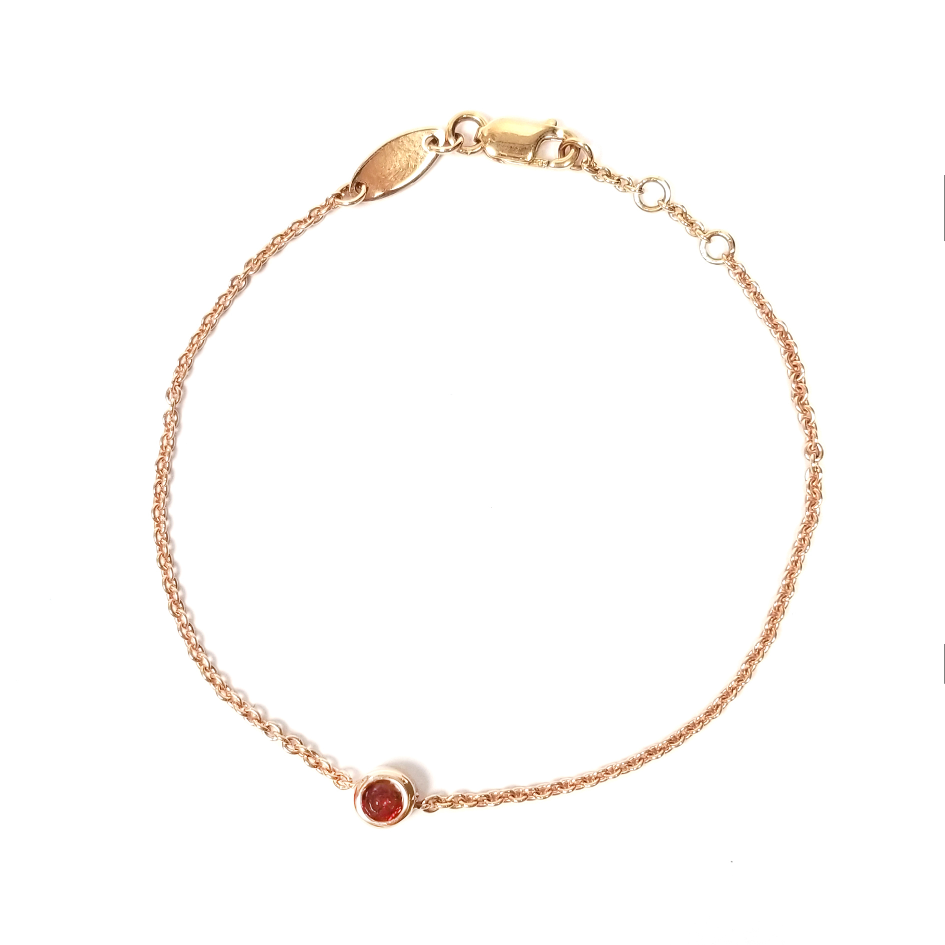 18K玫瑰金石榴石手鏈 (1月份誕生石)