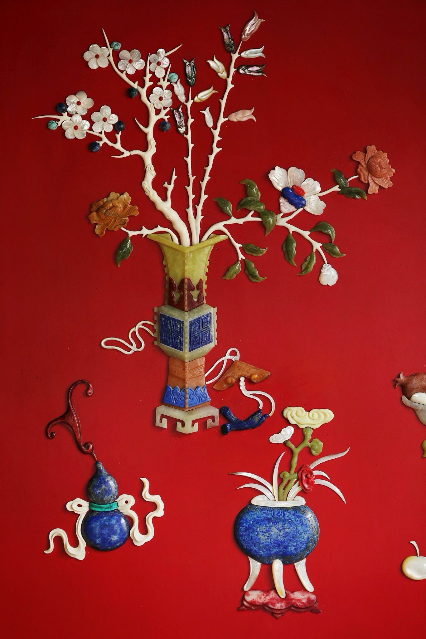 Xiangfei Bamboo × Baobao Inlay "Qing Dynasty Offering Picture Hanging Screen"