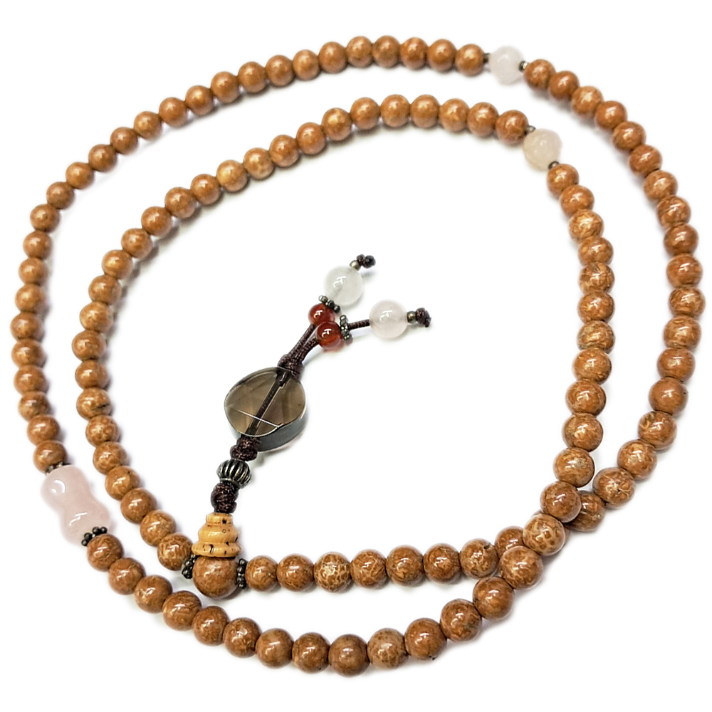 大衛星{茶晶}&西藏天筑108念珠5mm【十方】120192