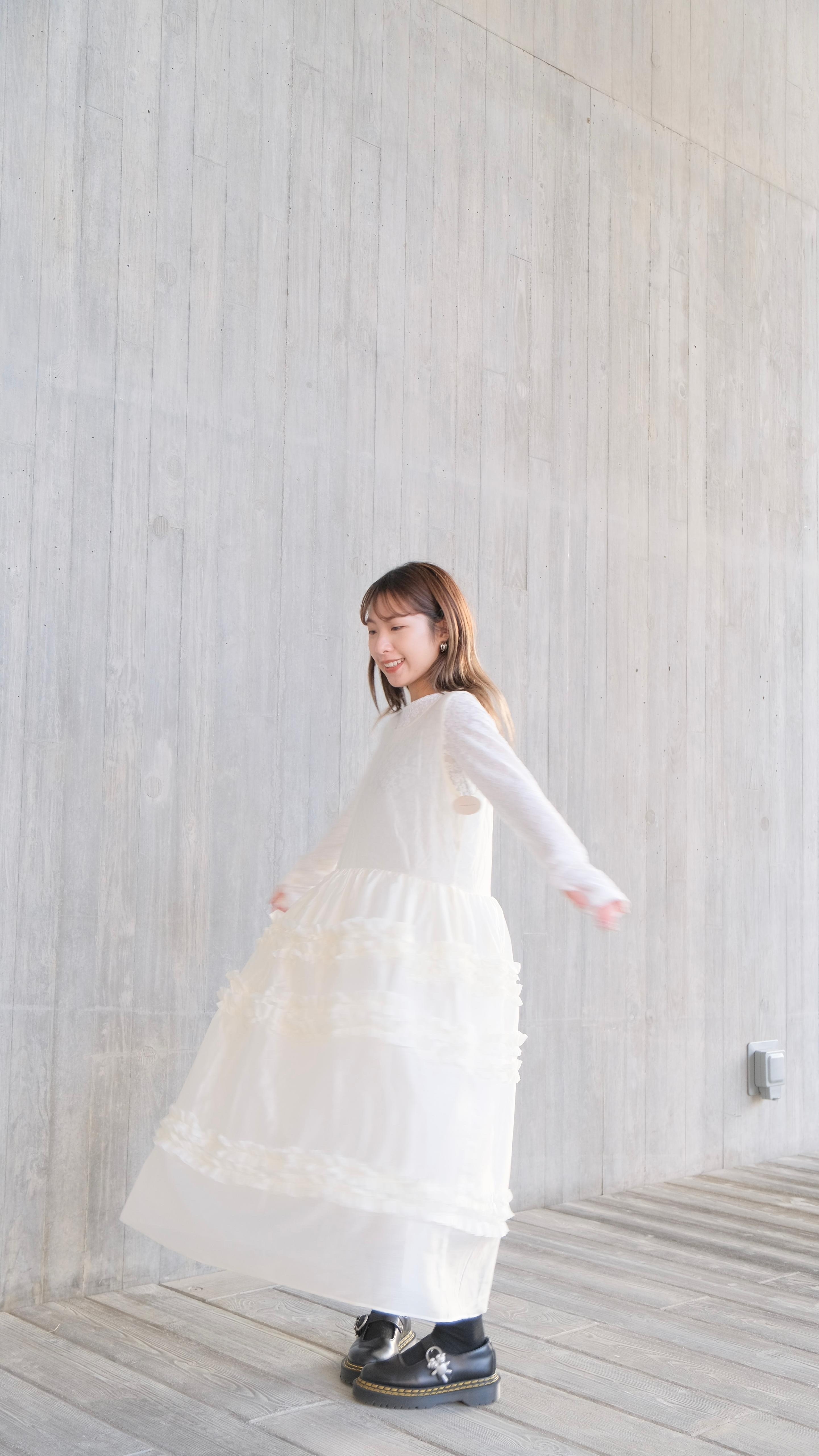 透透三層ruffle背心連身裙