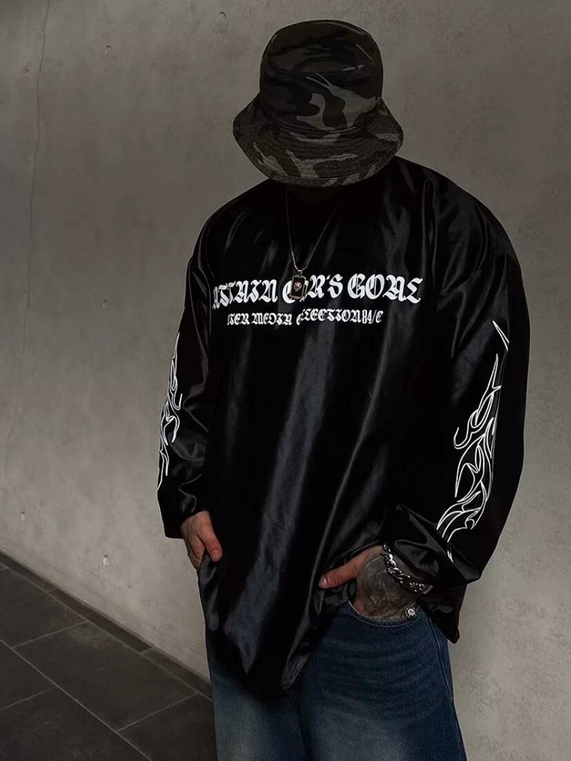 英文字圖案長袖衫 T5616