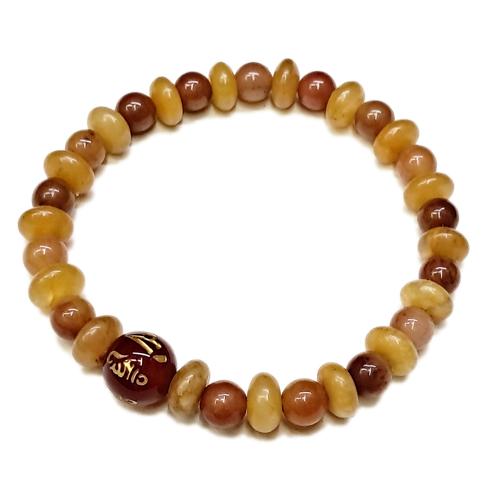 六字真言黃玉手珠3*8mm【十方】131387