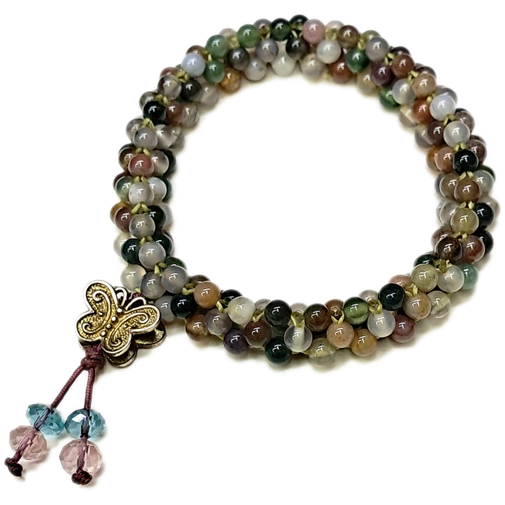 福疊&印度瑪瑙手環【十方】131041