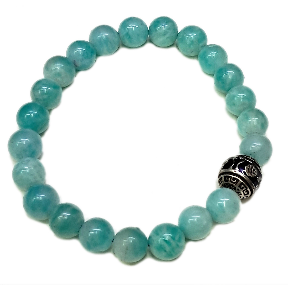 六字真言+天河石手珠8mm【十方】150002