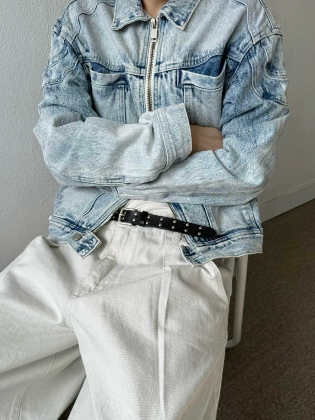 洗水拉鍊牛仔外套 JK2554