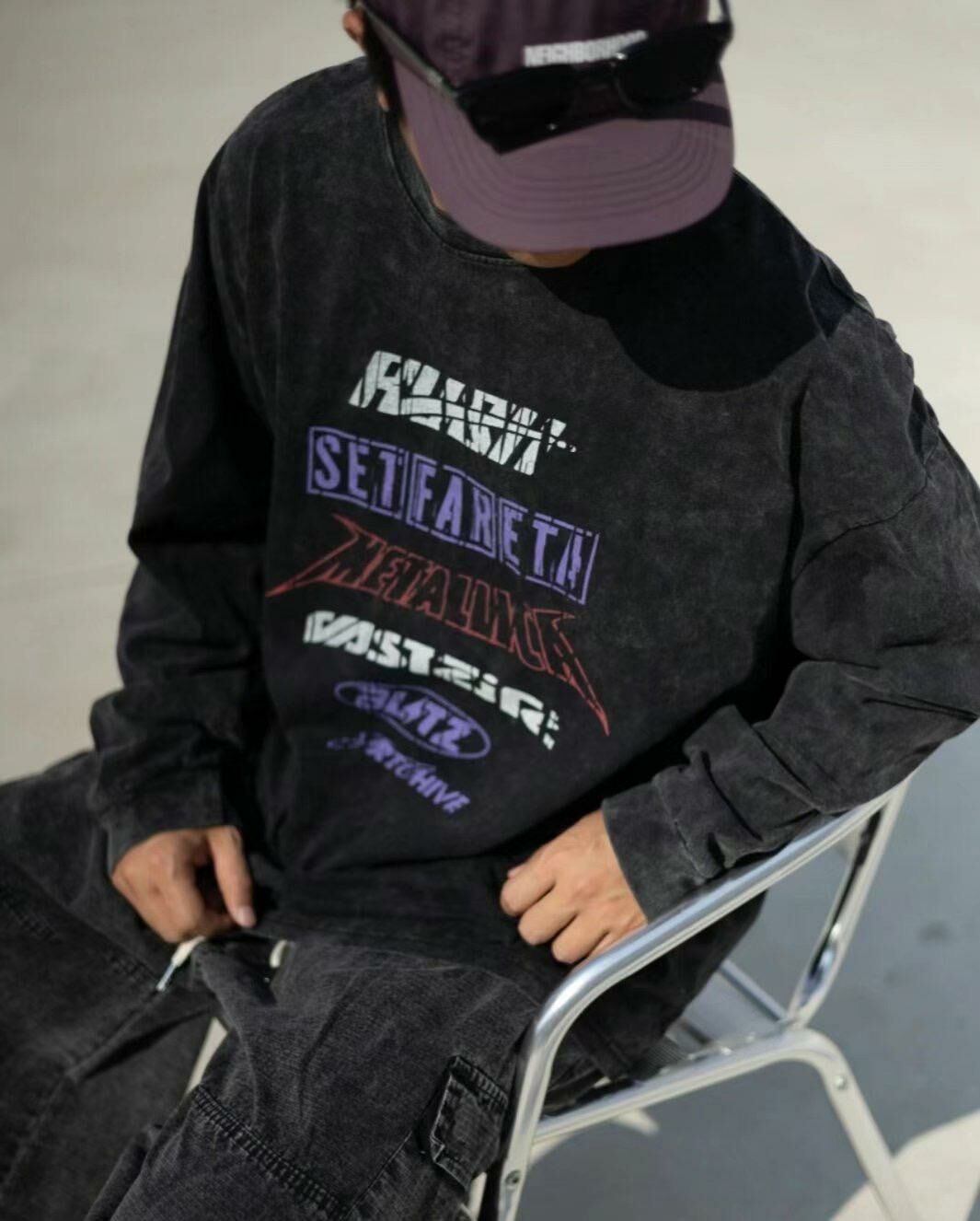 洗水英文字長袖衫 TAC-0017T