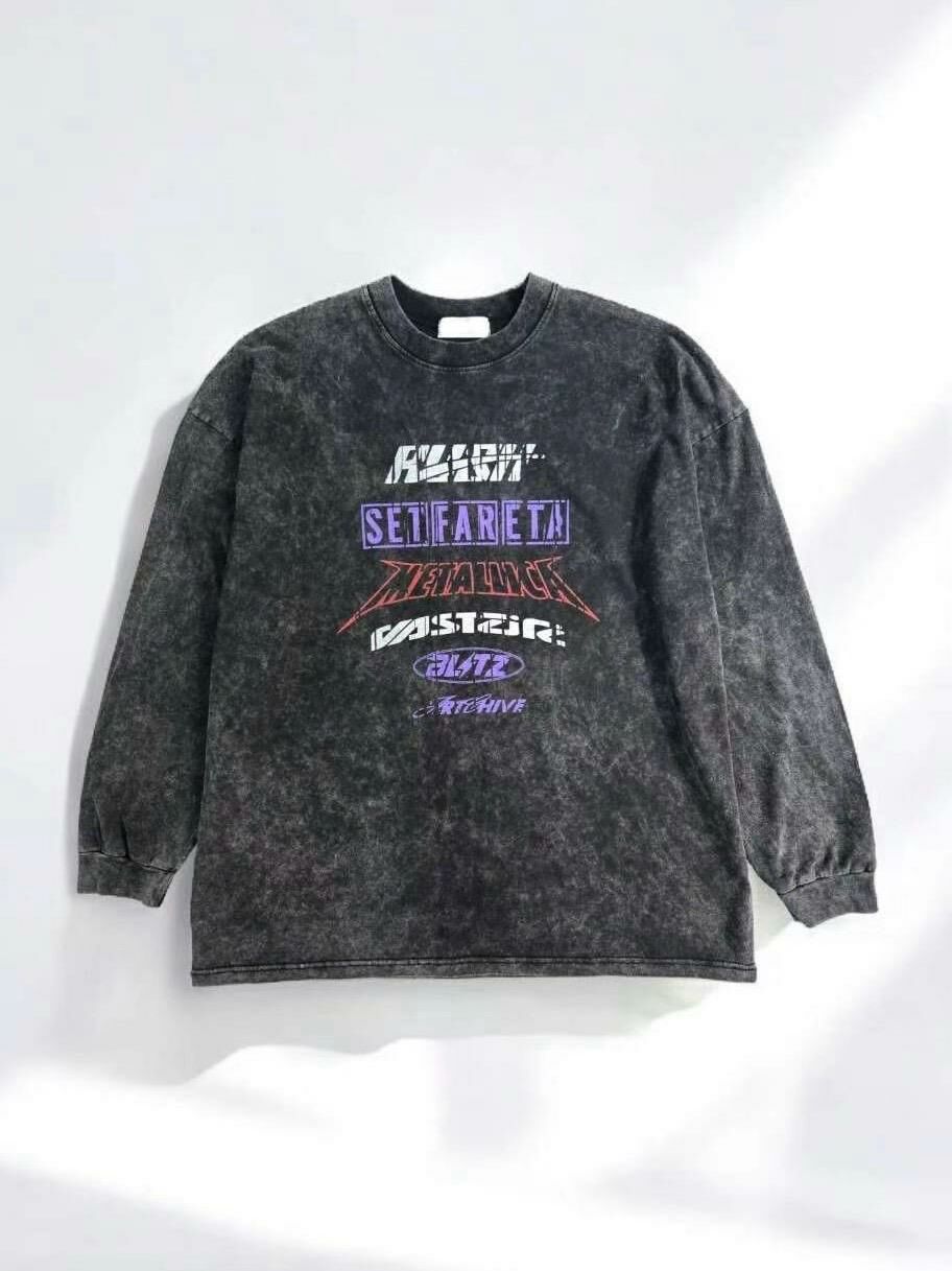 洗水英文字長袖衫 TAC-0017T