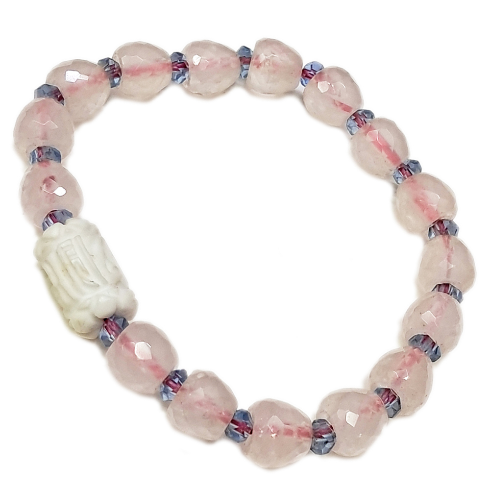 硨磲&蘋果粉晶{晶鑽}手珠8mm【十方】120391