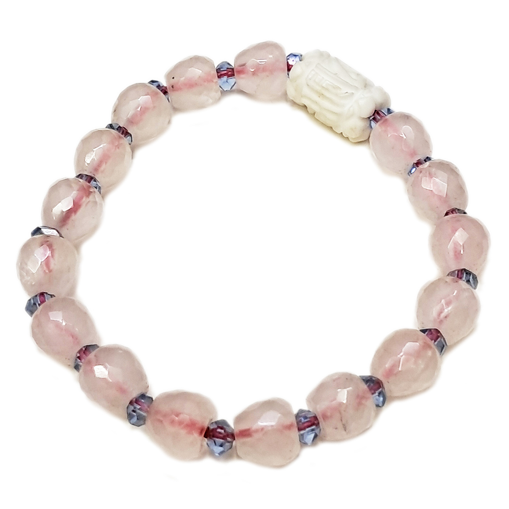 硨磲&蘋果粉晶{晶鑽}手珠8mm【十方】120391