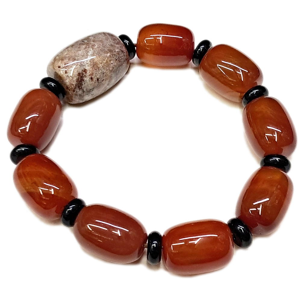 珊瑚玉化石+紅玉髓手珠【十方】137730