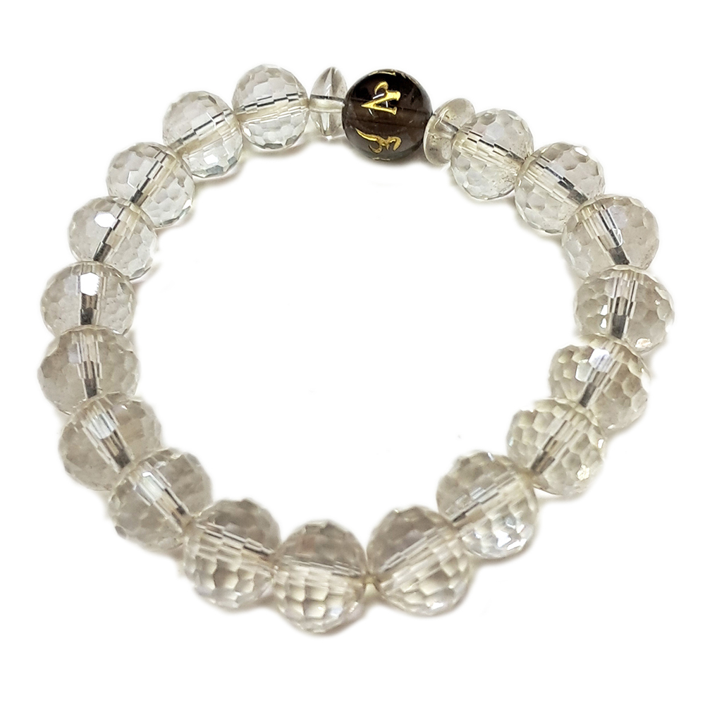 六字真言{水晶}晶鑽手珠10mm【十方】125415