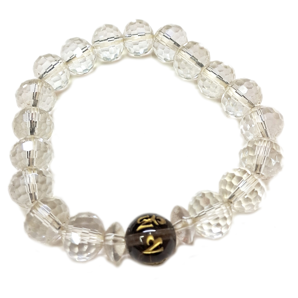 六字真言{水晶}晶鑽手珠10mm【十方】125415