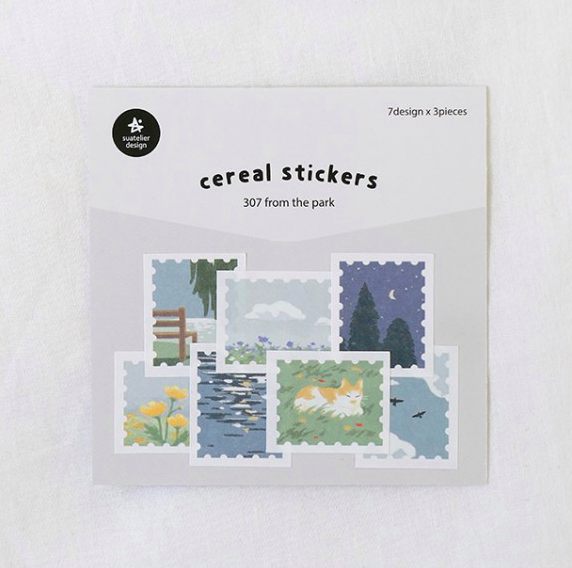 公園_郵票貼紙 21枚貼紙包 #307｜韓國Suatelier