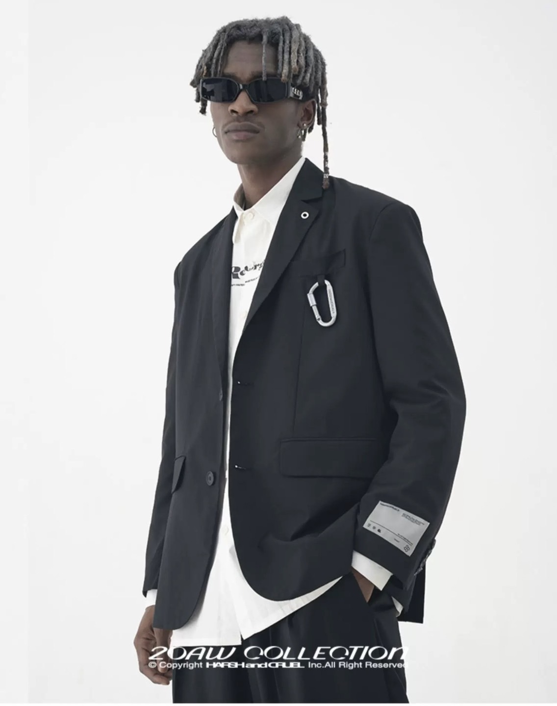 harsh and cruel 登山扣寬肩簡約西裝秋季潮流外套cleanfit