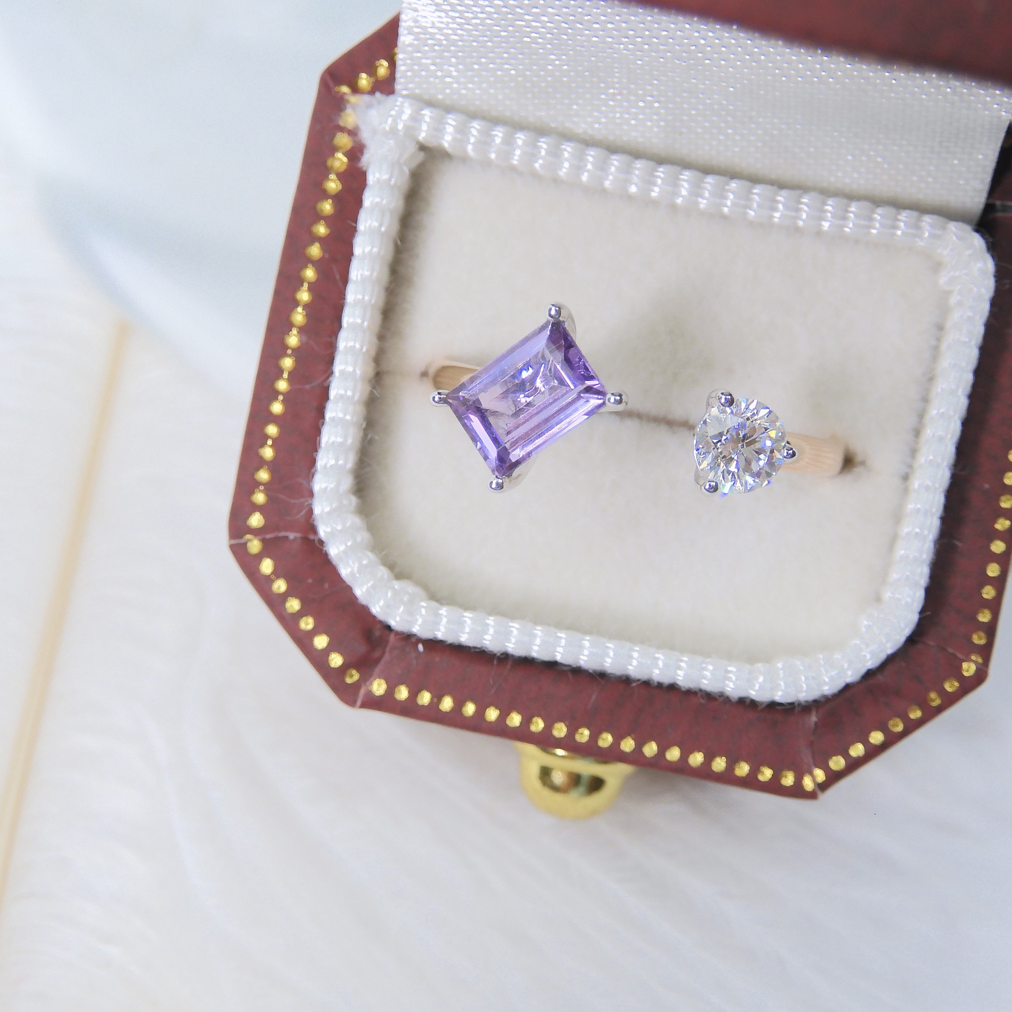 18K金 0.62ct 紫色藍寶石戒指 (配國際證書)