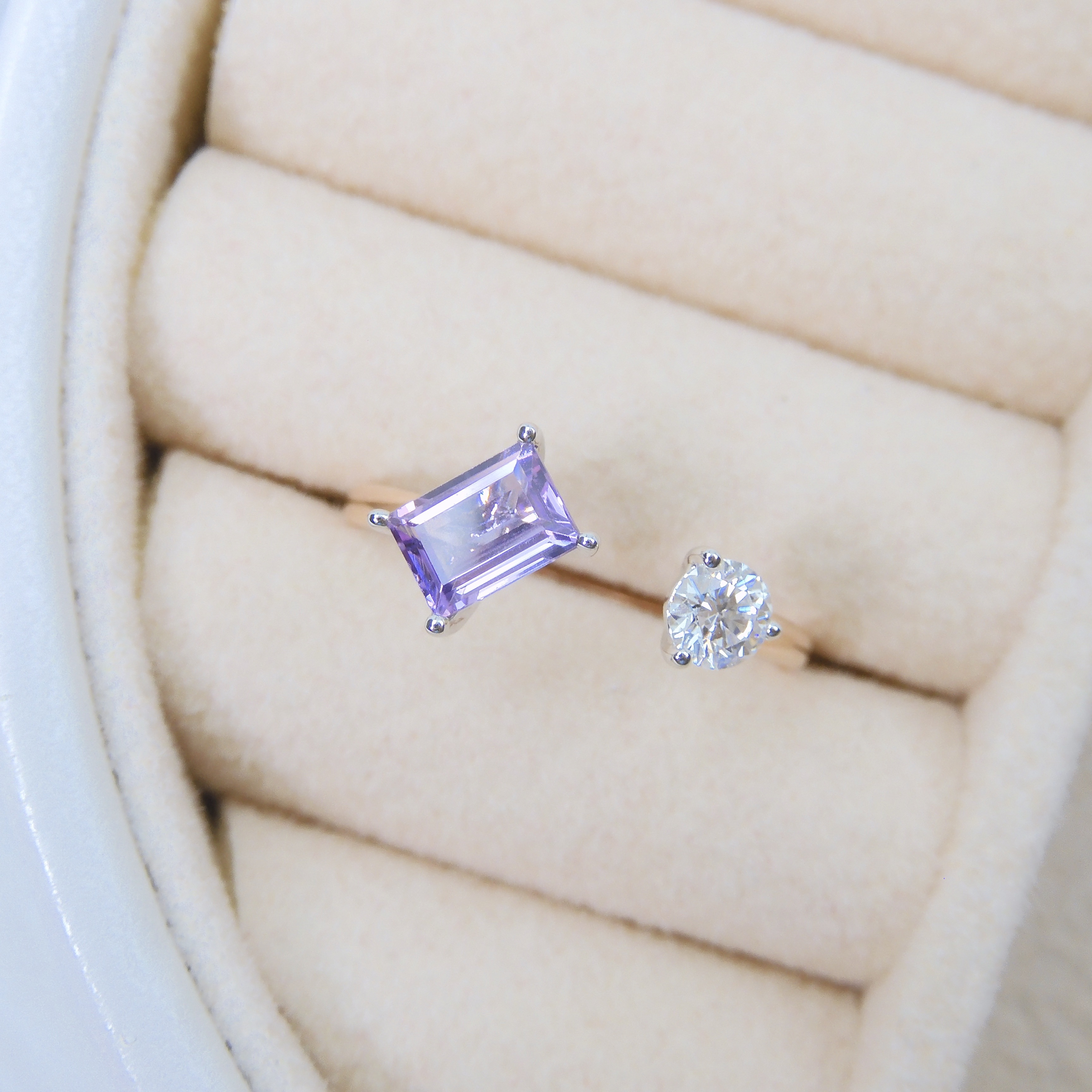 18K金 0.62ct 紫色藍寶石戒指 (配國際證書)