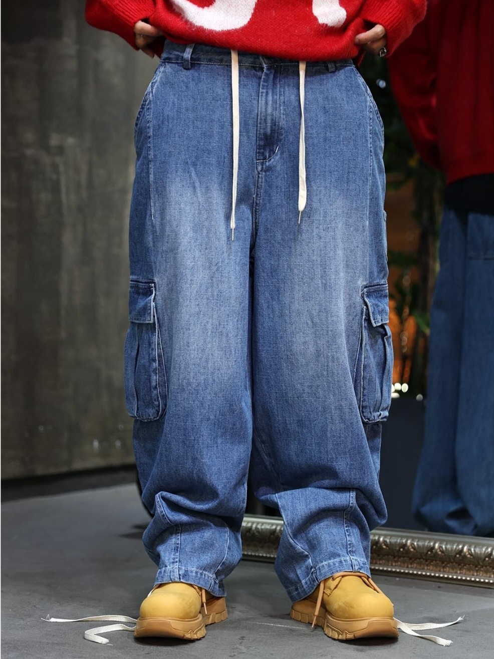 牛仔大工裝氣球褲