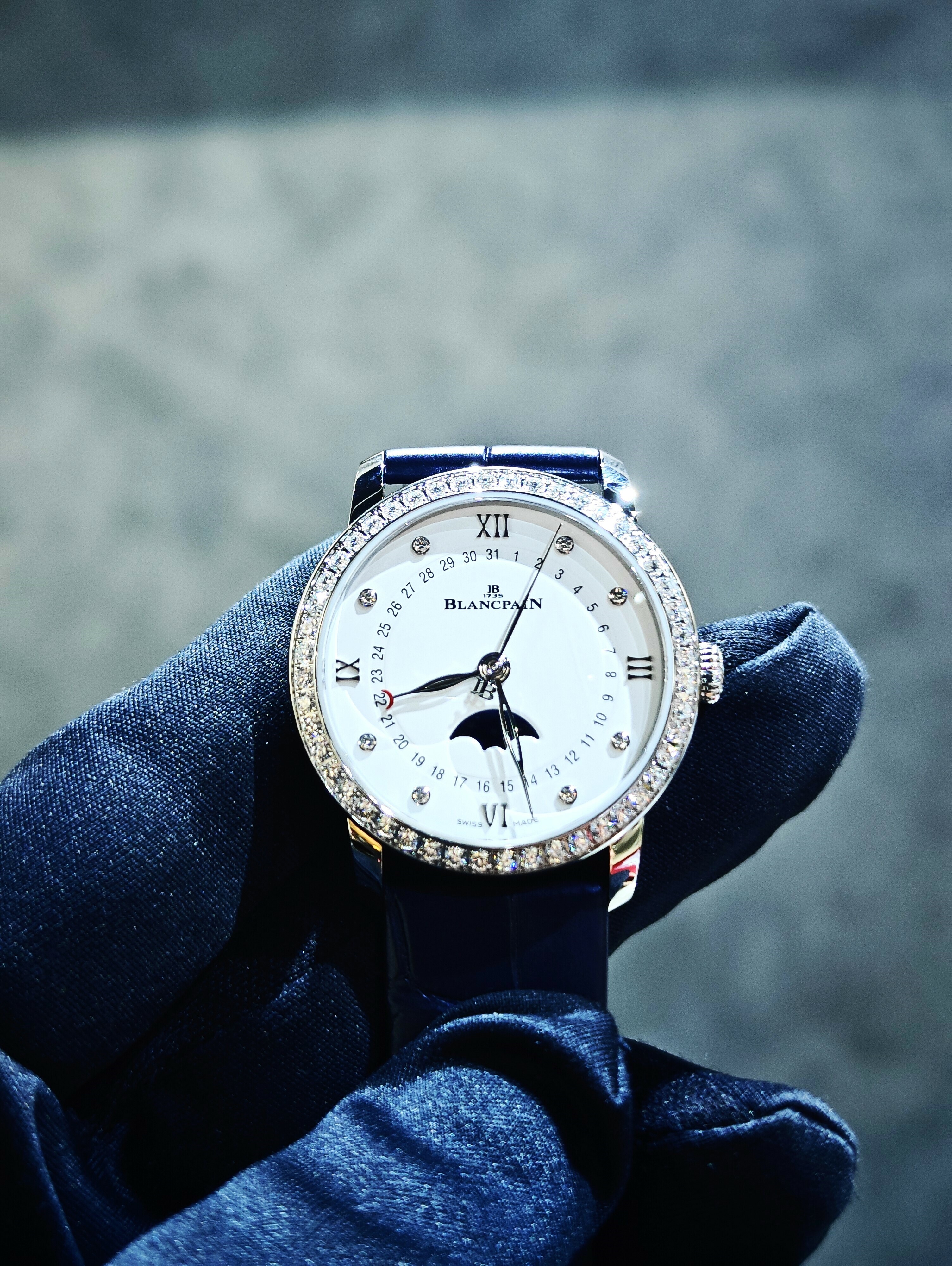 BRAND NEW BlANCPAIN 3663-2954-55B LADYBIRD QUANTIÈME COMPLET WHITE DIAL WITH DIAMOND 35 MM