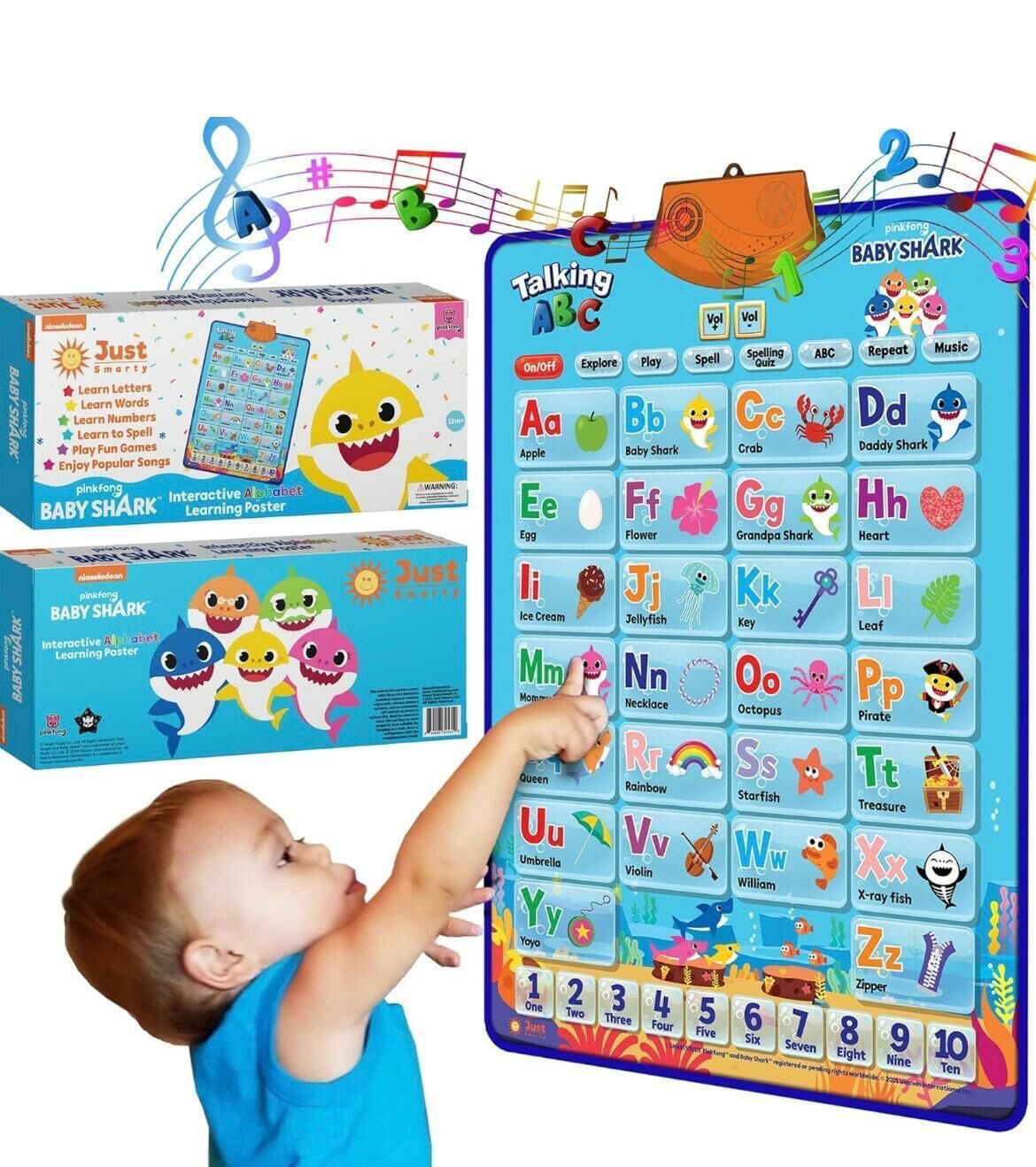 (現貨)Baby Shark發聲早教學習+音樂poster