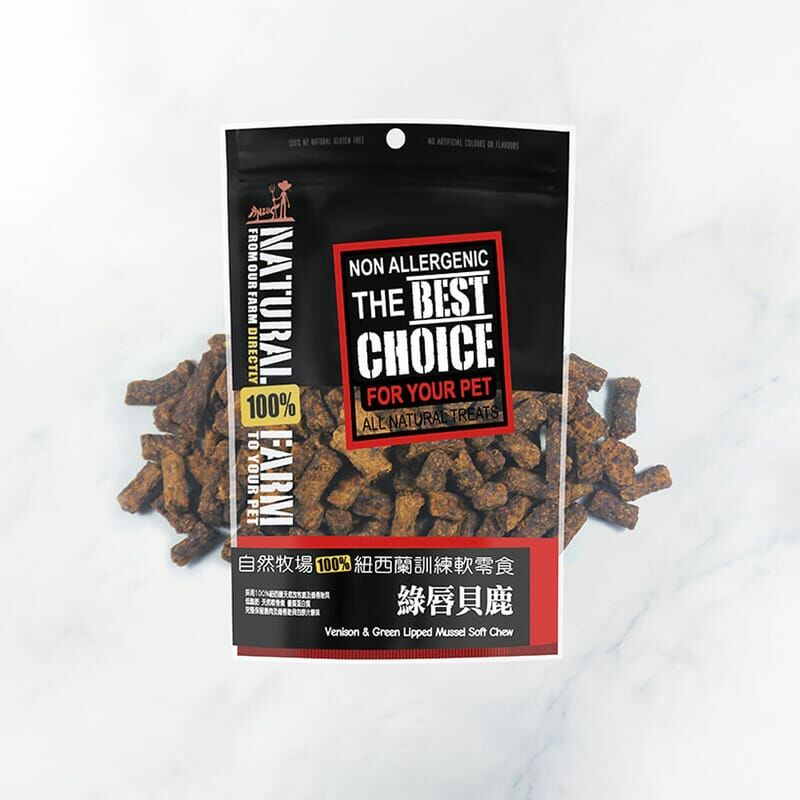 自然牧場｜綠唇貝鹿（肉片軟零食）
