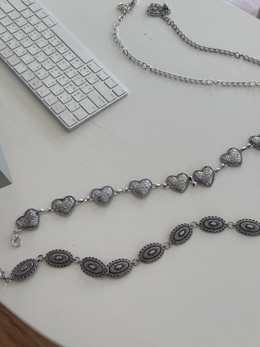 點睛之筆✏️ 銀色復古腰鏈腰帶 2colors