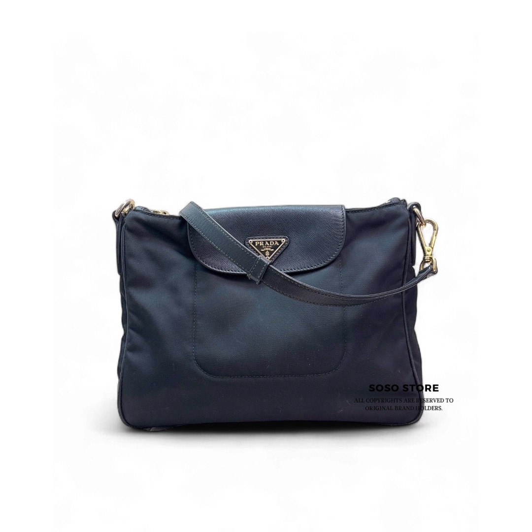 Prada Crossbody Nylon Bag - Black / Ghw