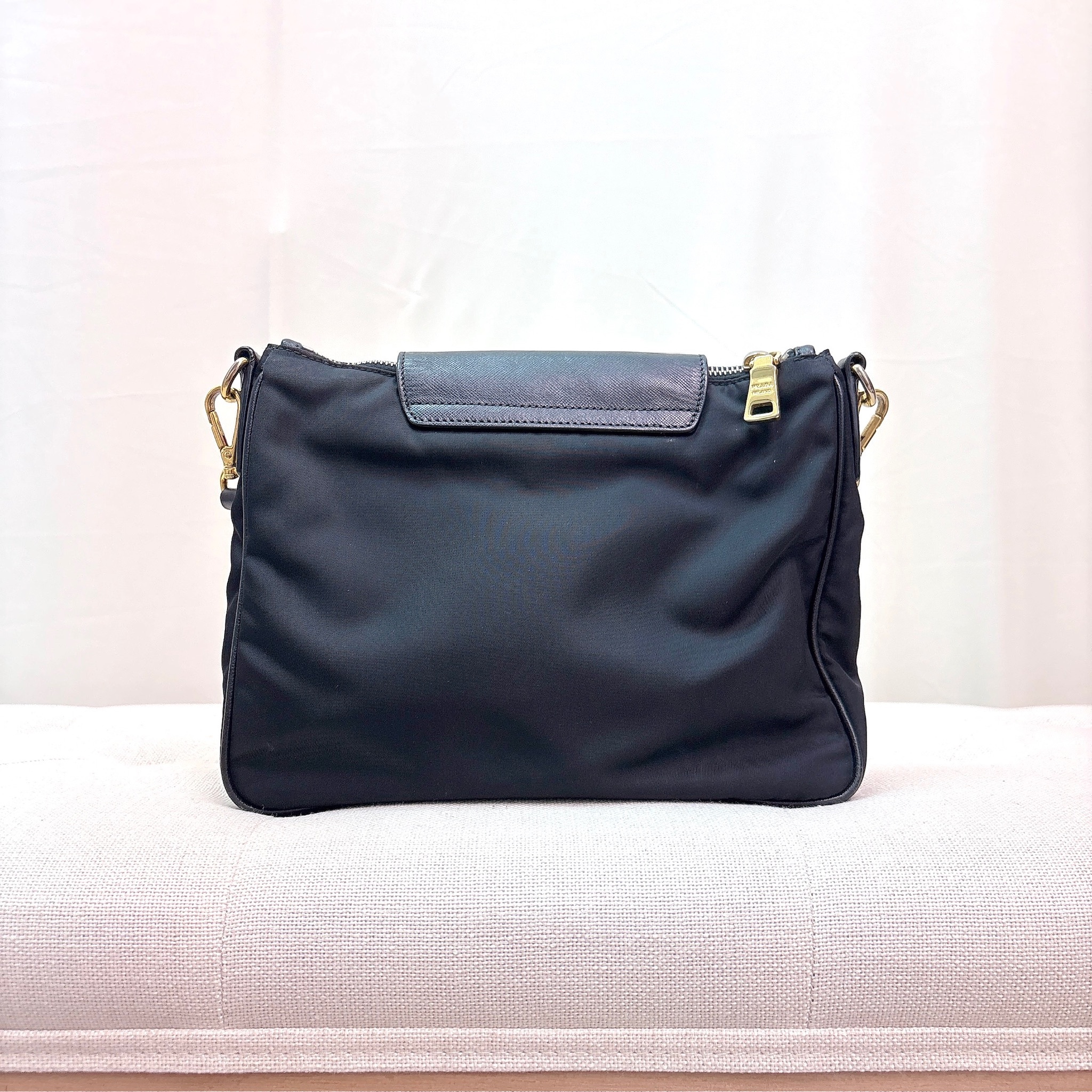 Prada Crossbody Nylon Bag - Black / Ghw
