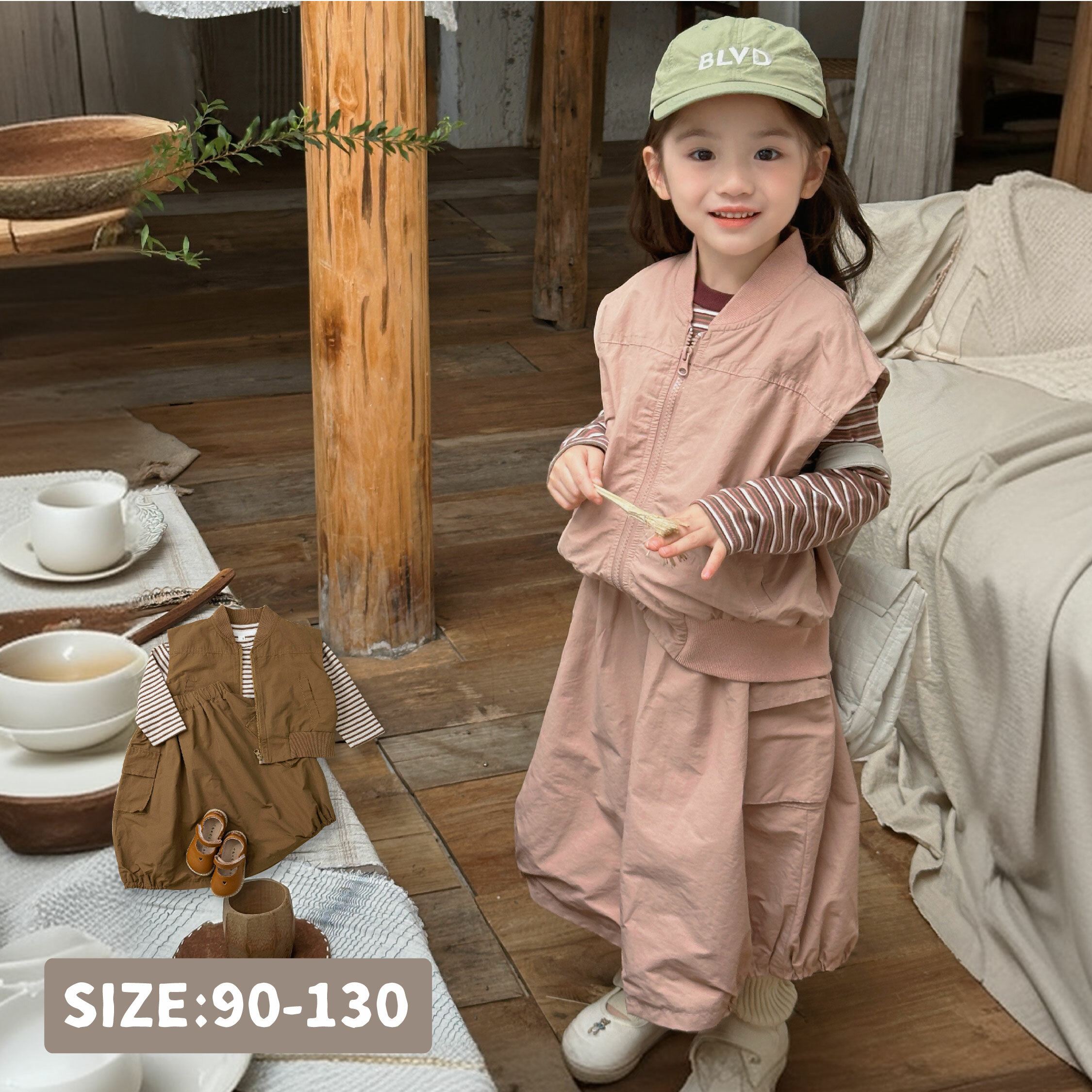 【H45130】質感背心工裝裙套裝(本商品未含內搭衣)＊二色