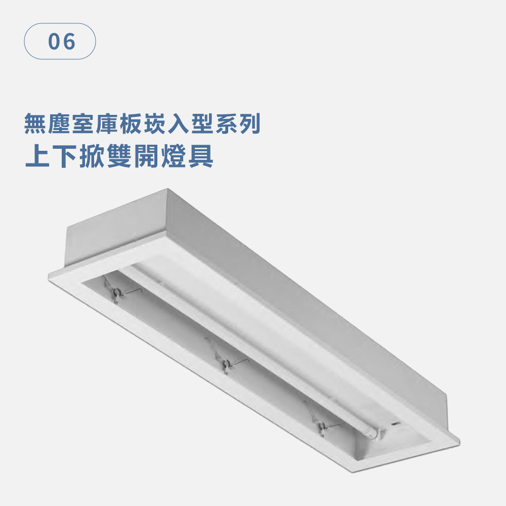 上下掀雙開燈具 無塵室庫板崁入型系列