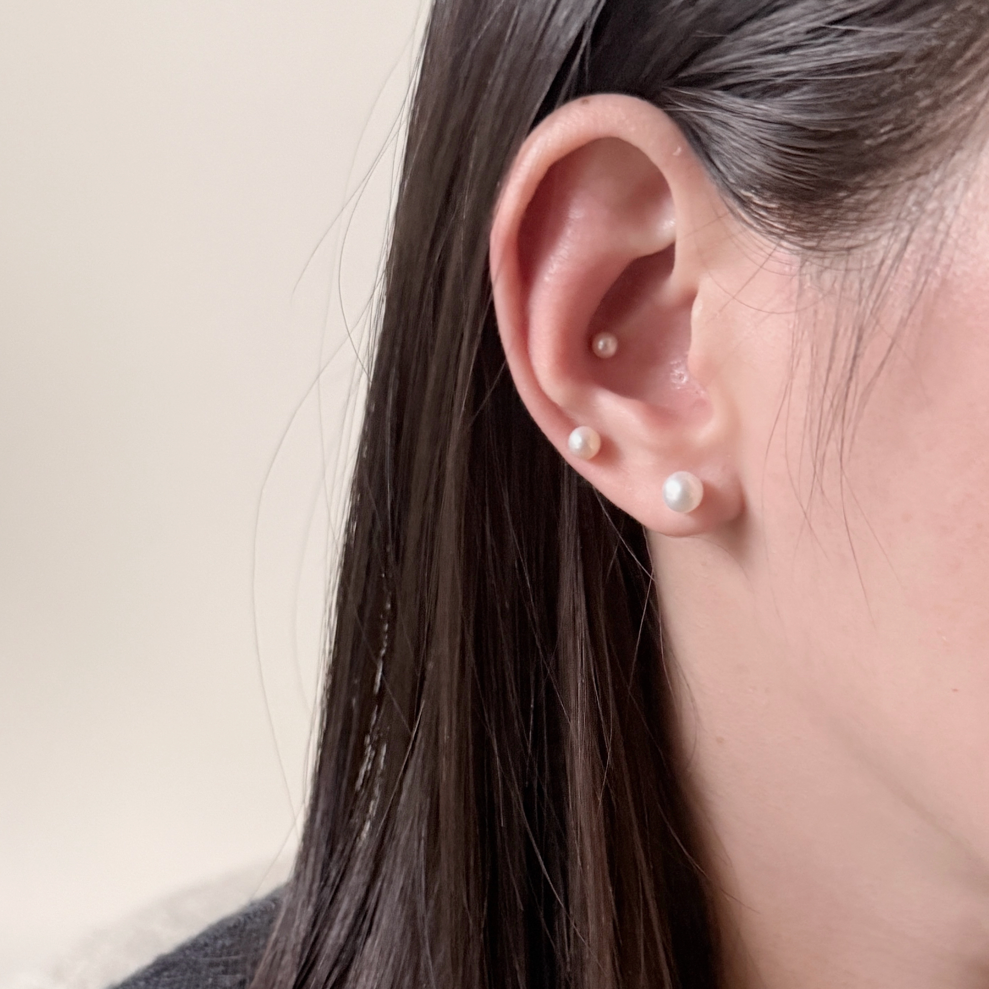 14K天然淡水珍珠轉珠耳環