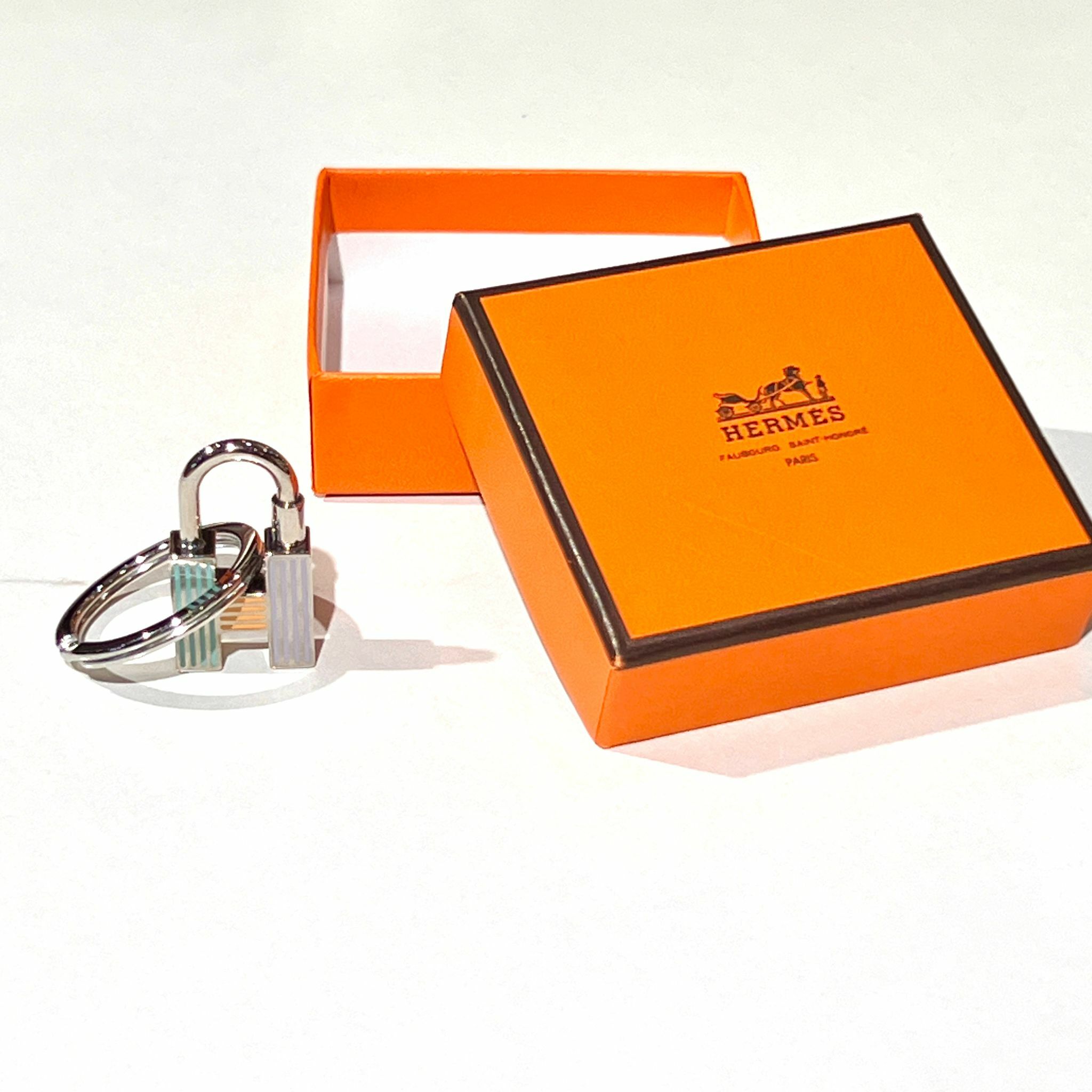 全新HERMES鎖匙扣 H字鎖頭 紫/黃/藍 Multicolore/銀扣 Porte-clés Cadenas Quizz Rainbow #BRAND NEW #香榭站正品