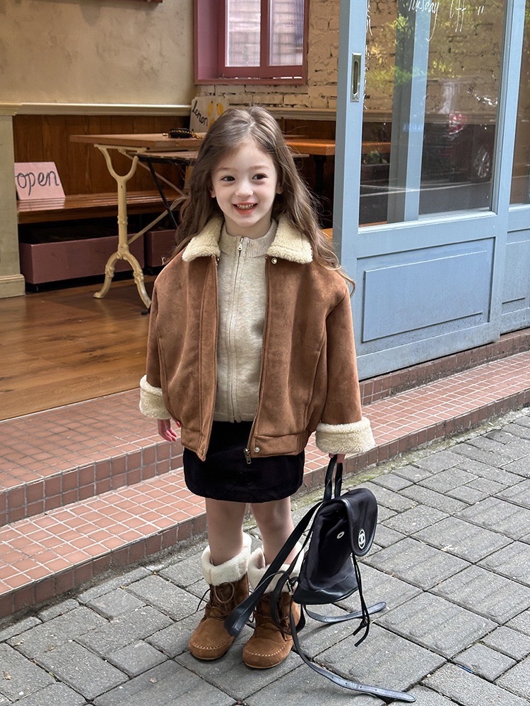 毛毛領邊夾克外套